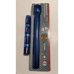 Maglite 4D Cell Xenon Flashlight Blue with Batteries